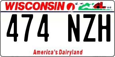 WI license plate 474NZH