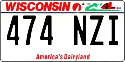 WI license plate 474NZI