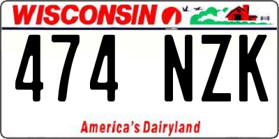 WI license plate 474NZK