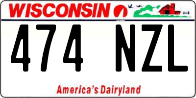 WI license plate 474NZL