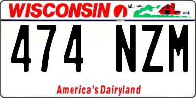 WI license plate 474NZM