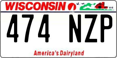 WI license plate 474NZP