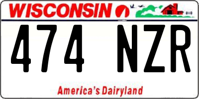 WI license plate 474NZR
