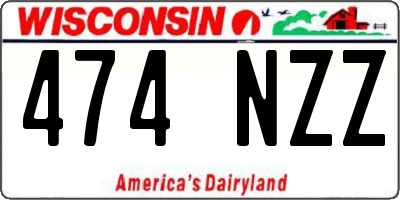 WI license plate 474NZZ