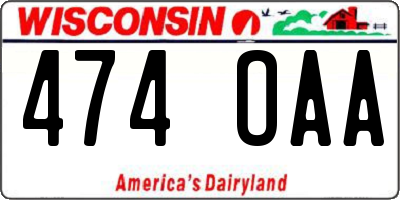WI license plate 474OAA