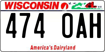 WI license plate 474OAH
