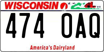 WI license plate 474OAQ