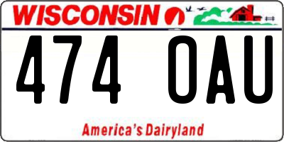 WI license plate 474OAU