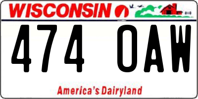 WI license plate 474OAW