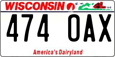 WI license plate 474OAX