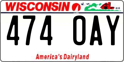 WI license plate 474OAY