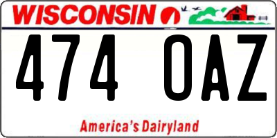 WI license plate 474OAZ