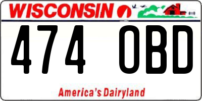WI license plate 474OBD