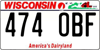 WI license plate 474OBF