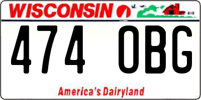 WI license plate 474OBG
