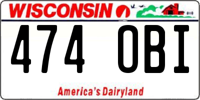 WI license plate 474OBI