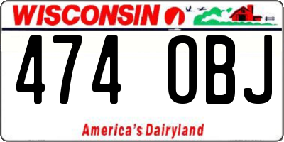 WI license plate 474OBJ