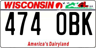 WI license plate 474OBK
