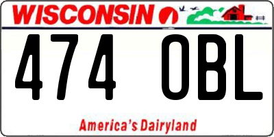 WI license plate 474OBL