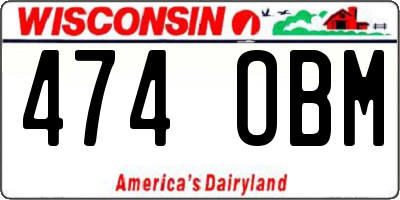 WI license plate 474OBM