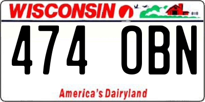 WI license plate 474OBN