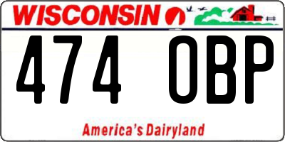 WI license plate 474OBP