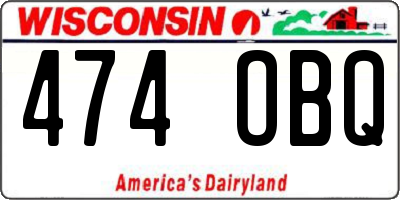 WI license plate 474OBQ