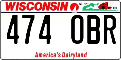 WI license plate 474OBR