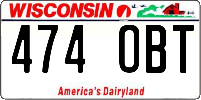 WI license plate 474OBT