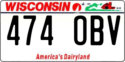 WI license plate 474OBV