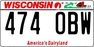 WI license plate 474OBW