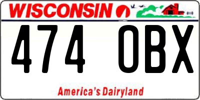 WI license plate 474OBX