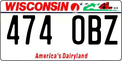 WI license plate 474OBZ