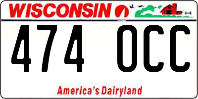 WI license plate 474OCC