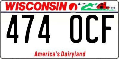 WI license plate 474OCF