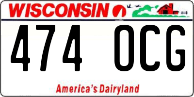 WI license plate 474OCG