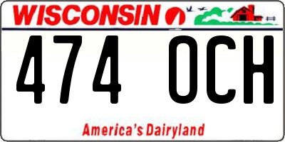 WI license plate 474OCH