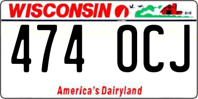 WI license plate 474OCJ