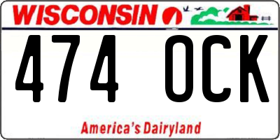 WI license plate 474OCK