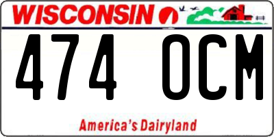 WI license plate 474OCM