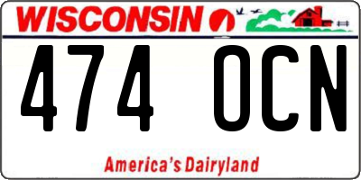 WI license plate 474OCN