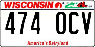 WI license plate 474OCV