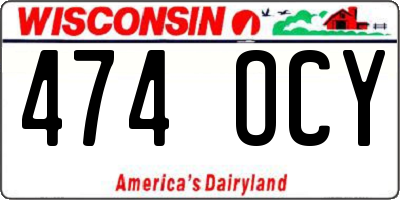 WI license plate 474OCY