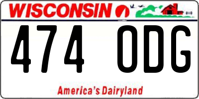 WI license plate 474ODG