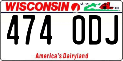 WI license plate 474ODJ