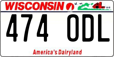 WI license plate 474ODL