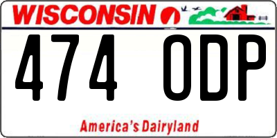 WI license plate 474ODP