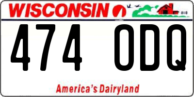 WI license plate 474ODQ