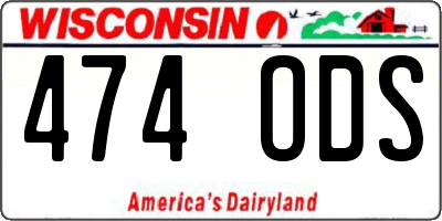WI license plate 474ODS