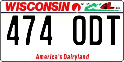 WI license plate 474ODT